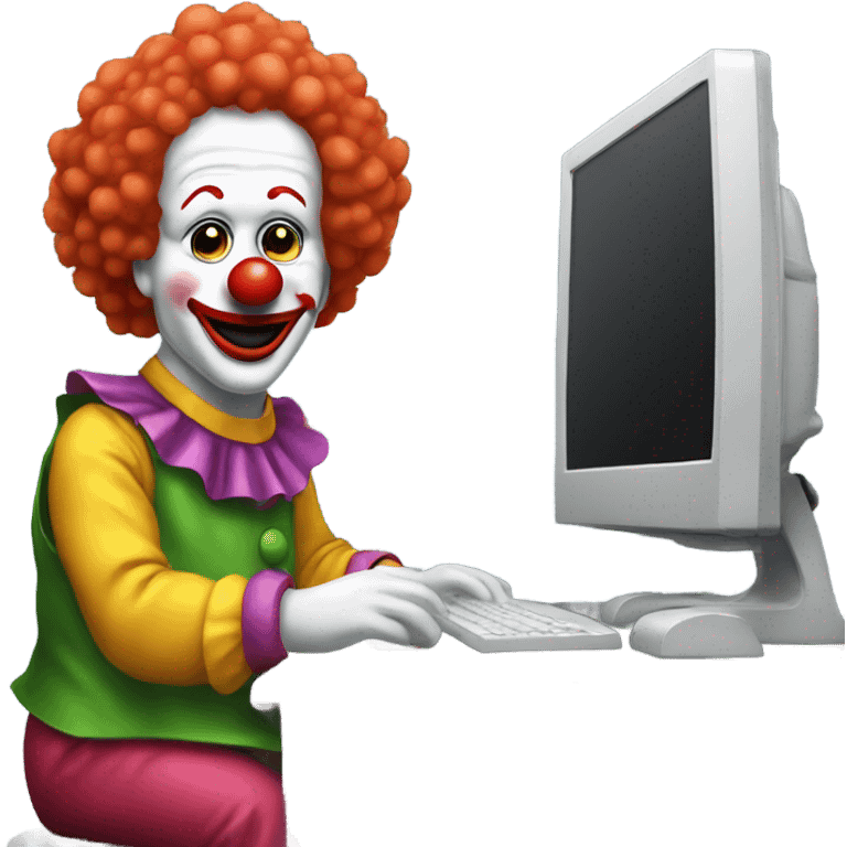 clown at the computer emoji