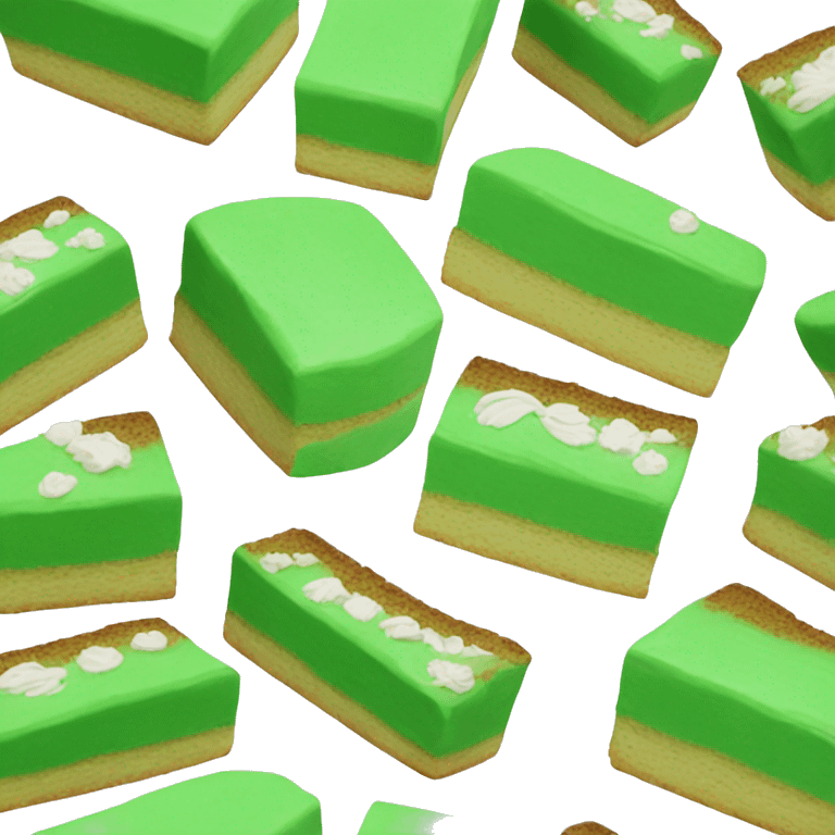 green cake no toppings white filling no fruit emoji