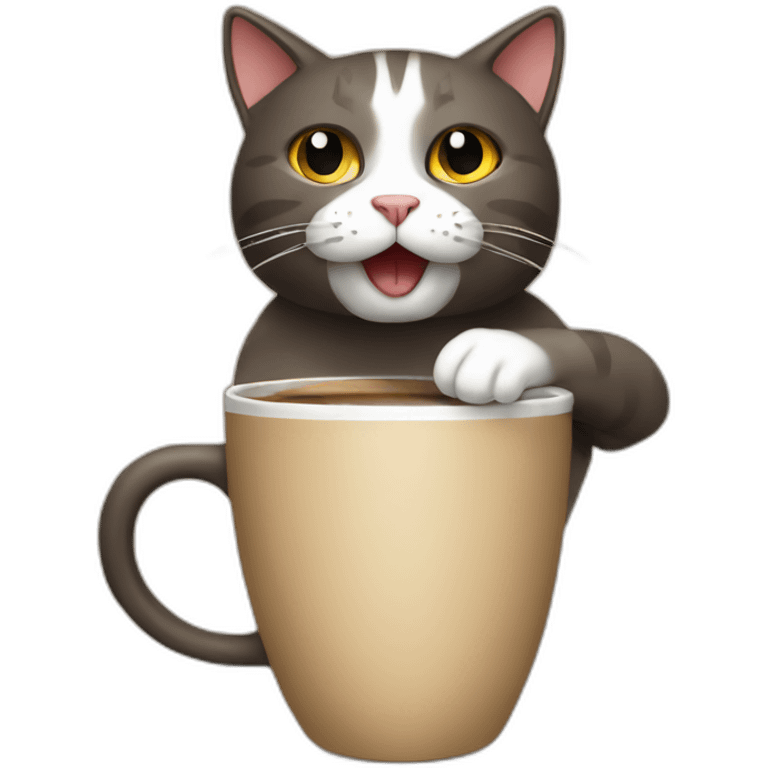 Coffee drinking cat emoji