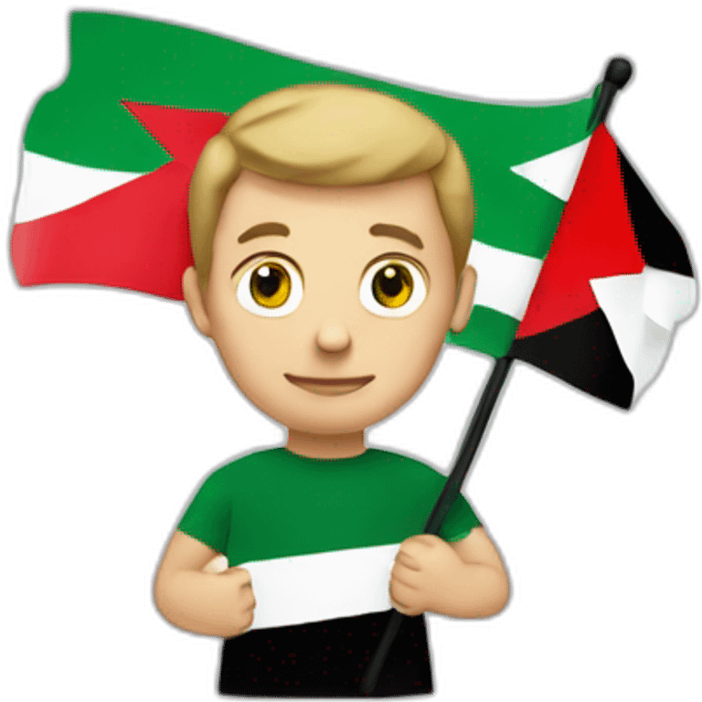 white men holding palestine flag emoji