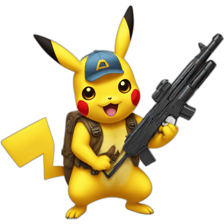 Pikachu withgun emoji