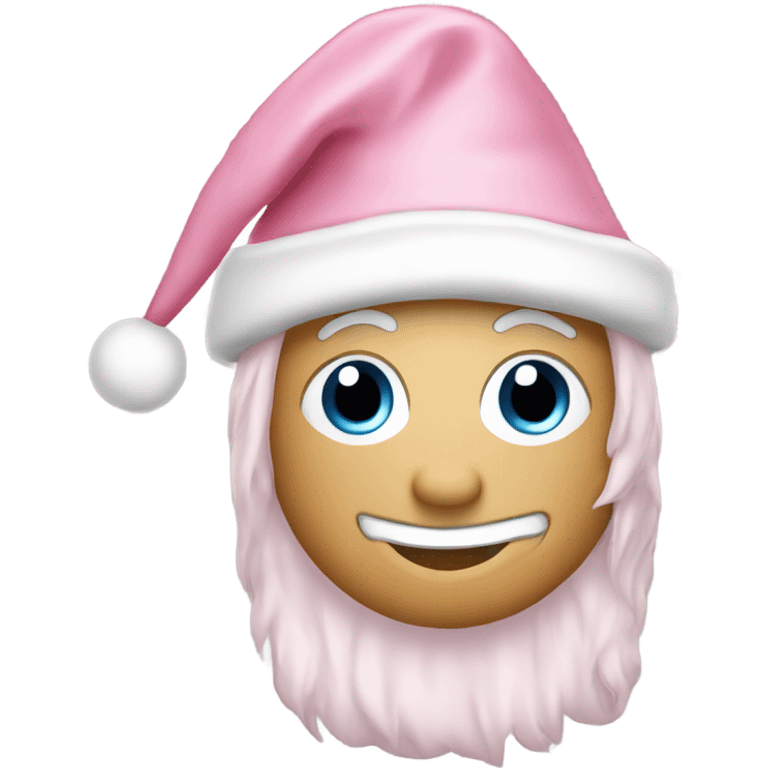 Light pink Santa hat with sparkly snowflakes  emoji