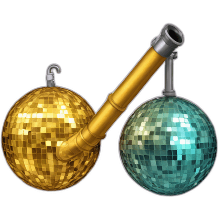 two disco ball with pipe emoji