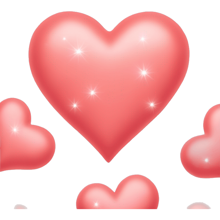 Coral pink heart with sparkles emoji