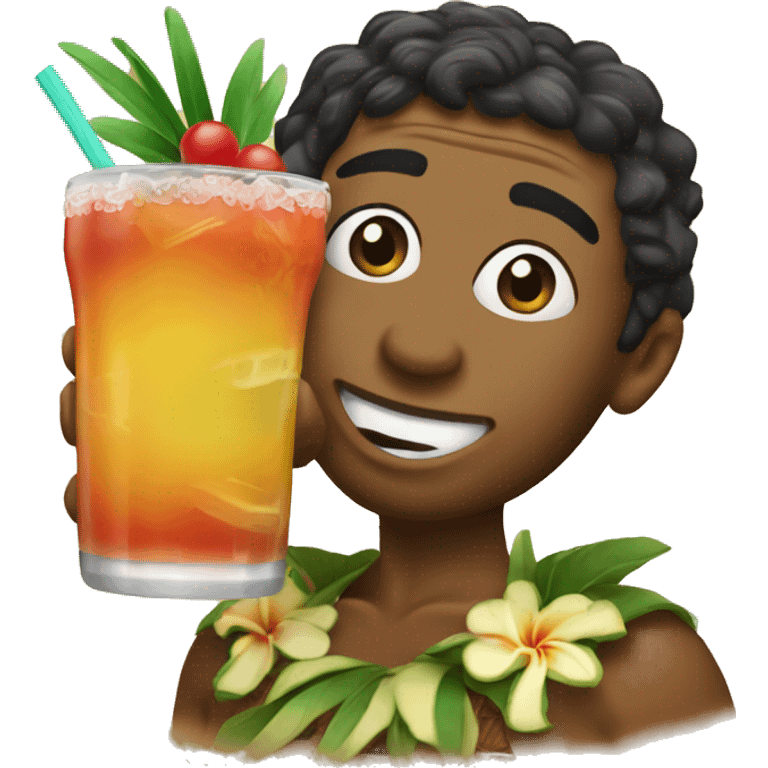 tua tagavoila drinking a mai tai emoji