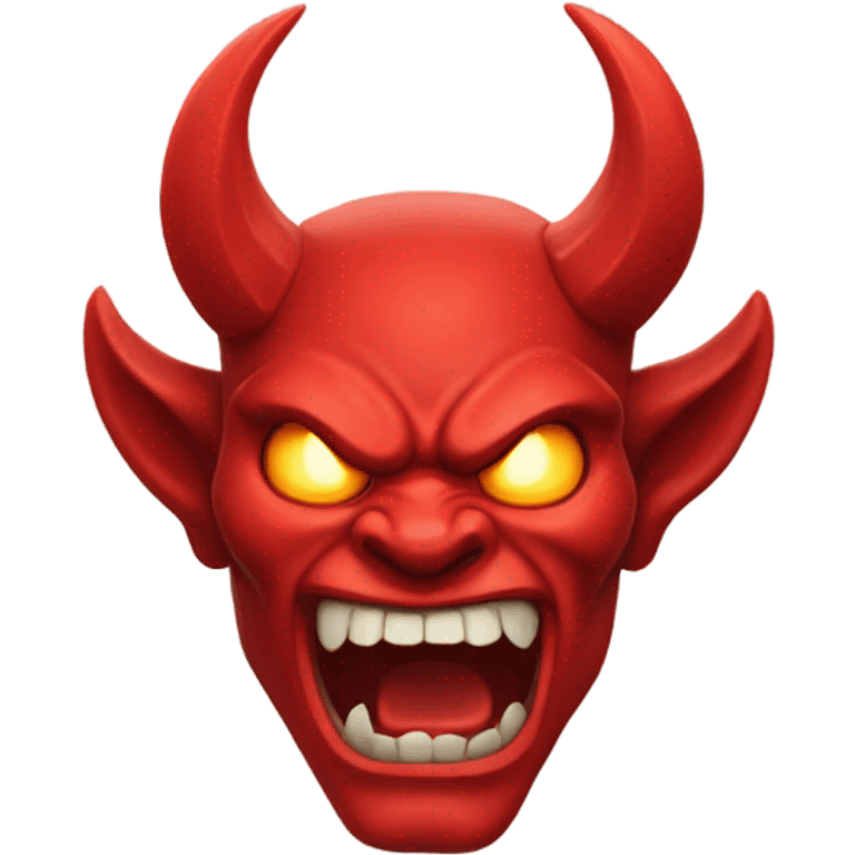 red oni devil with long red horns and lightning drums around them emoji