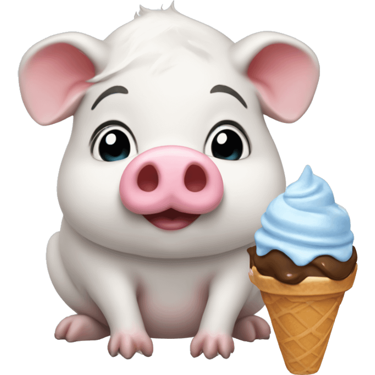 Guniea pig with ice cream emoji