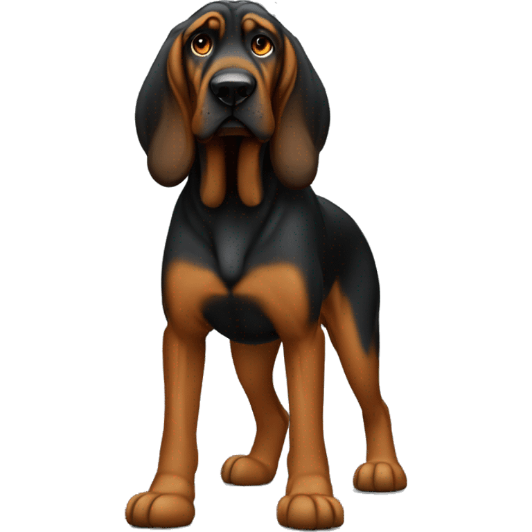 Black bloodhound standing  emoji