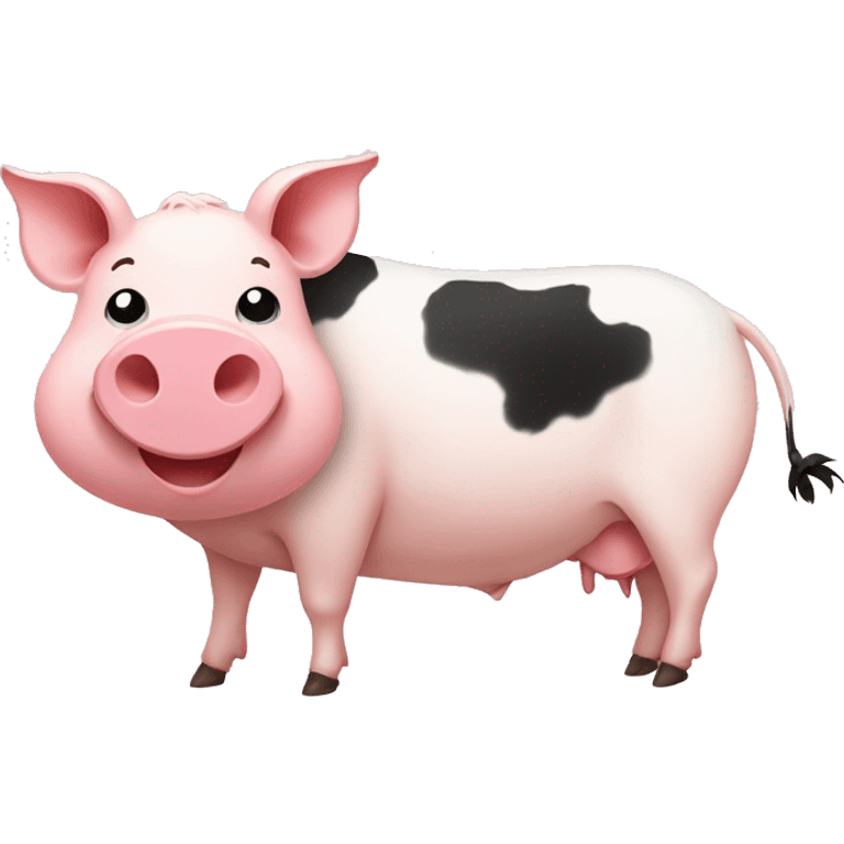 pig and cow as best friends  emoji