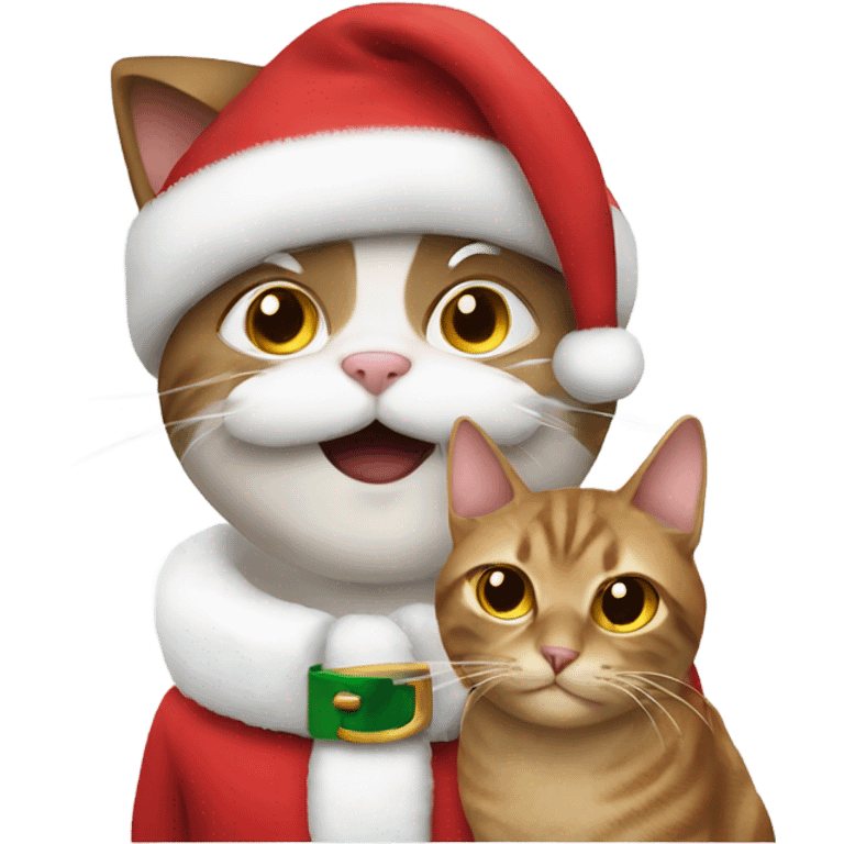 Cat with santa emoji