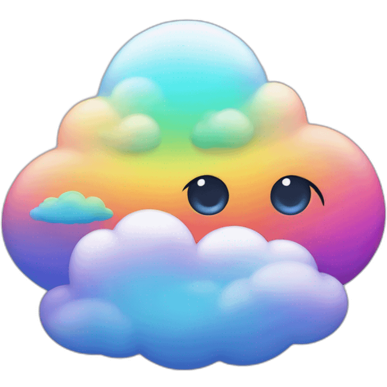 ovni whith clouds in rainbow colors emoji