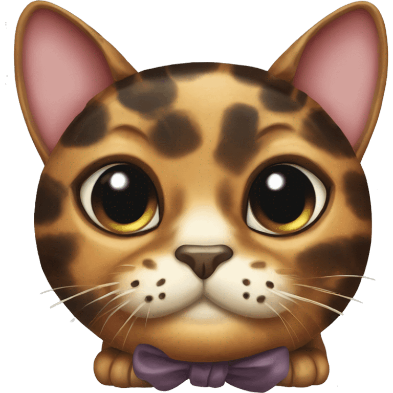 tortoise shell cat with a bow emoji