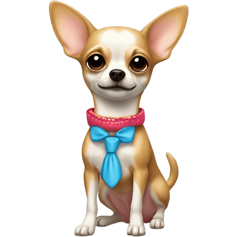 Un chihuahua con un moño coquette emoji