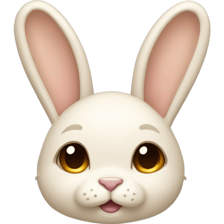 Cream color bunny with flopped ears emoji