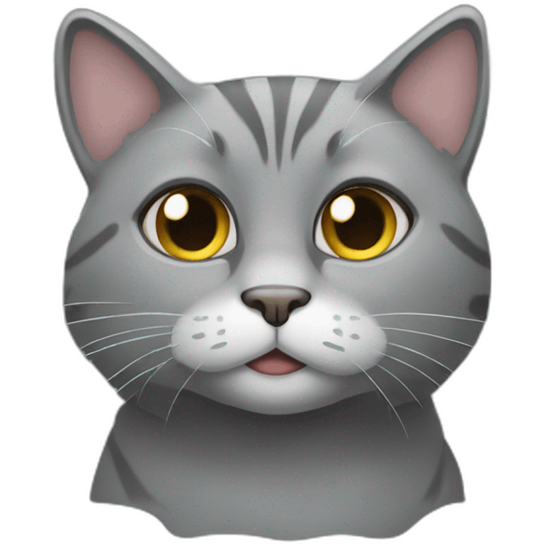 A grey cat very cute emoji