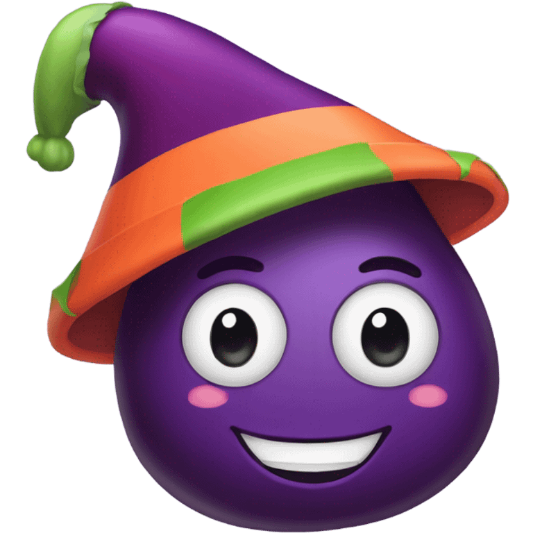 Eggplant with hat  emoji