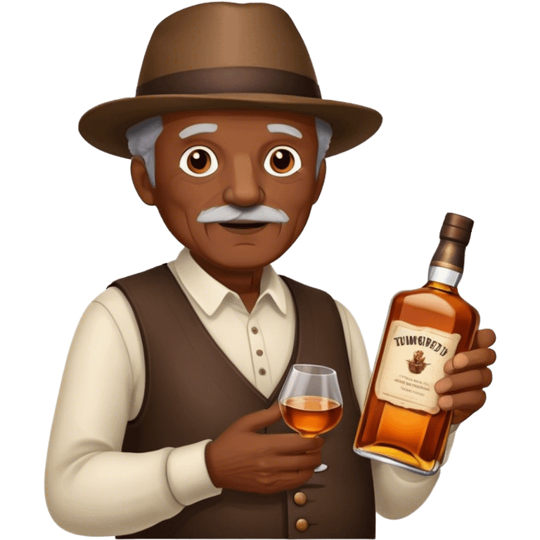 Anciano con botella de wiskey en la mano emoji