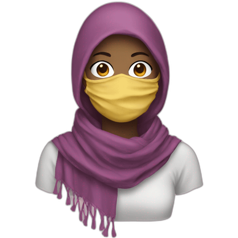 woman scarf masked emoji