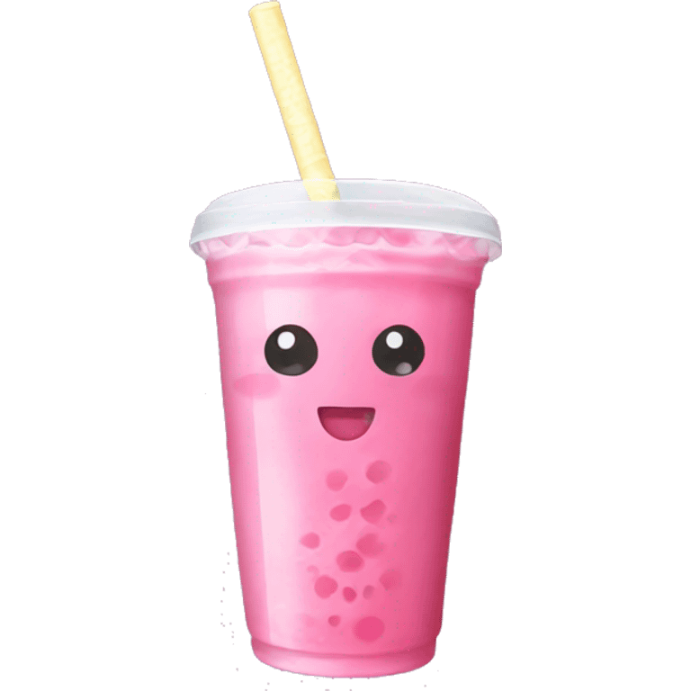 Pink bubble tea emoji