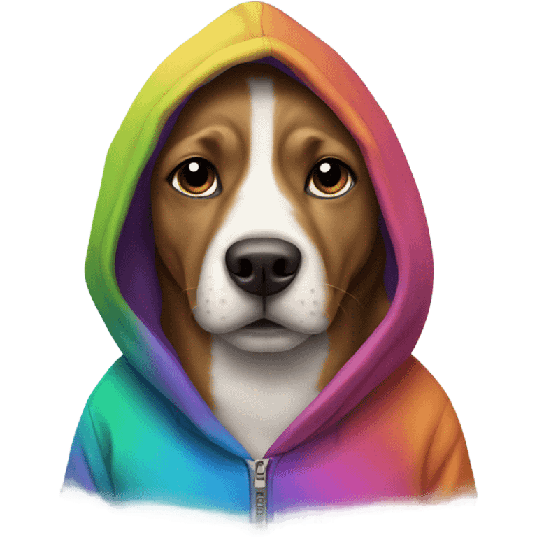 Dog wearing hoodie emoji