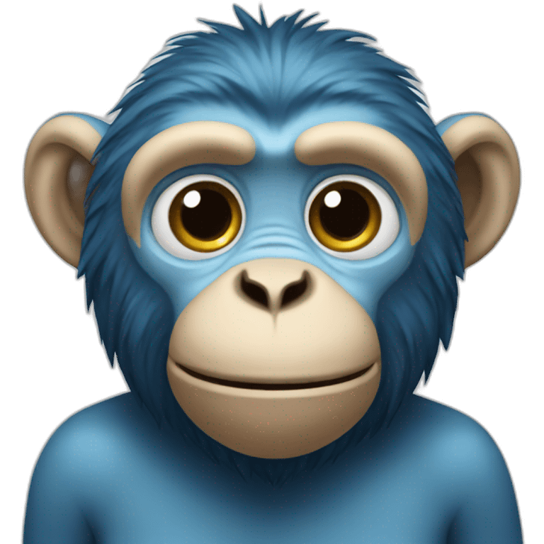 Monkey blue emoji