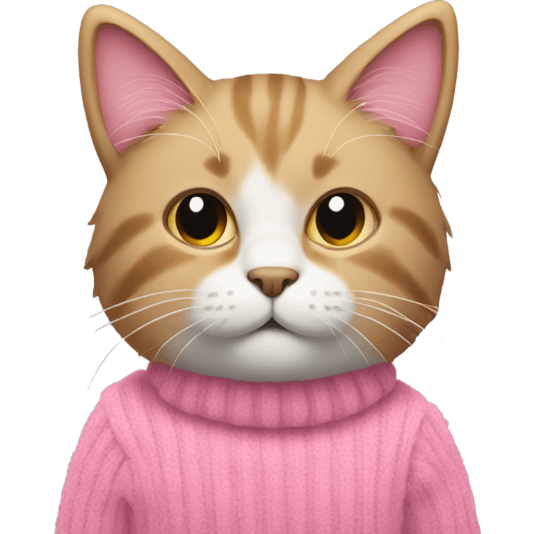 Cat wearing a pink fluffy sweater  emoji