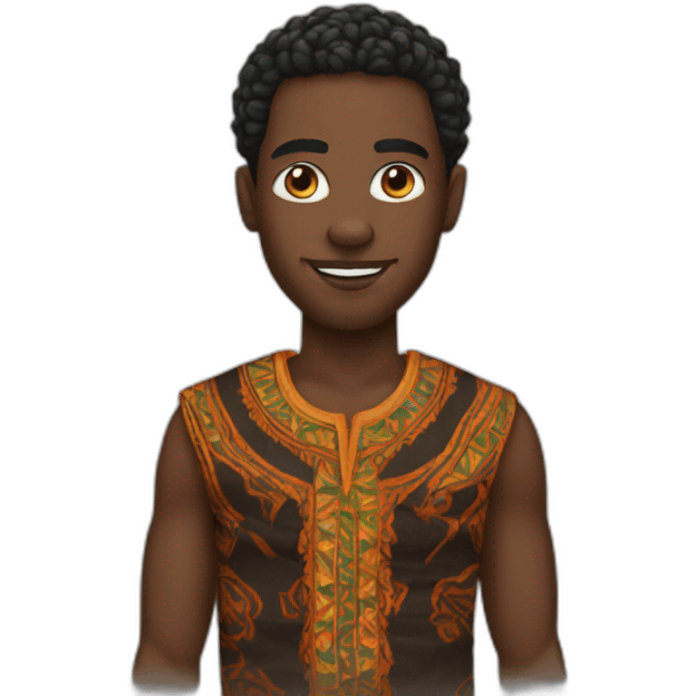 Black man wearing African attire emoji