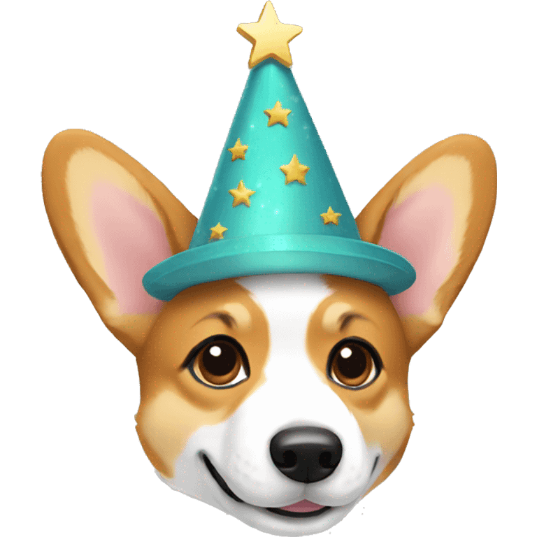 Corgi in a star hat emoji