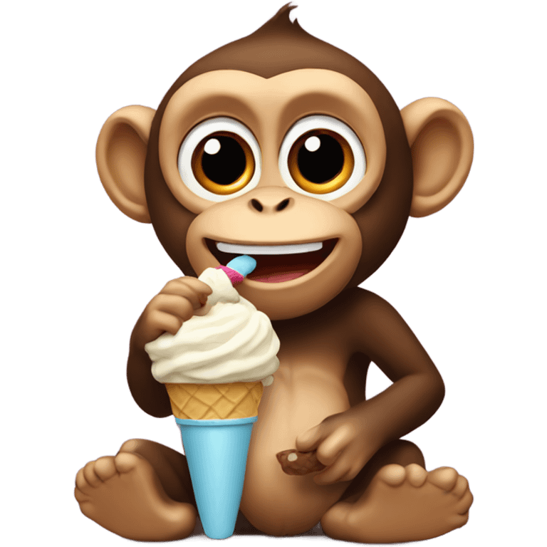 Monkey eating ice cream  emoji