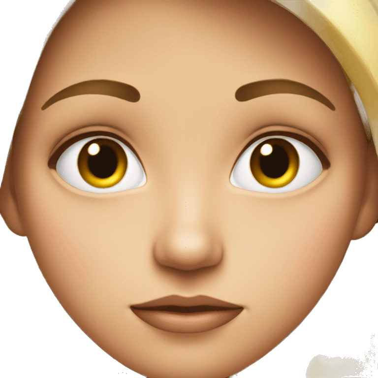 Suspicious look on girl face emoji