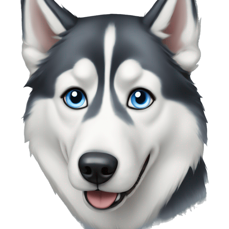 Blue eyed husky dog portrait  emoji