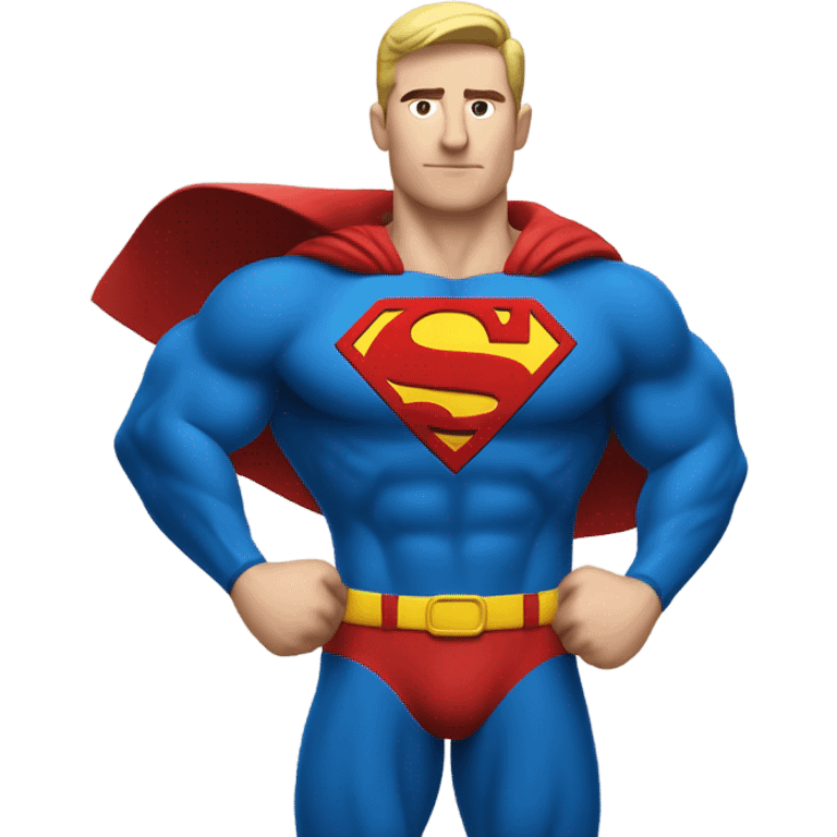 the superman with abs white man emoji