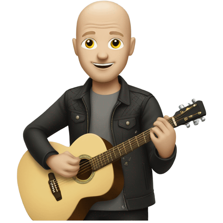 White bald guy playing the guitar emoji