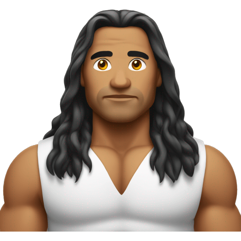 samoan muscled man with long hair  emoji