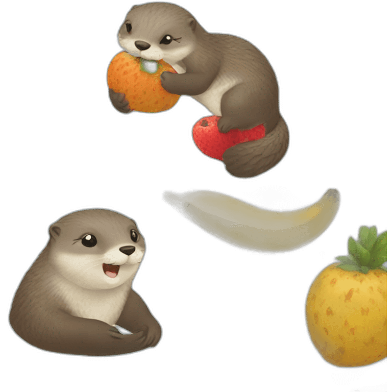 Loutre qui mange des fruits emoji