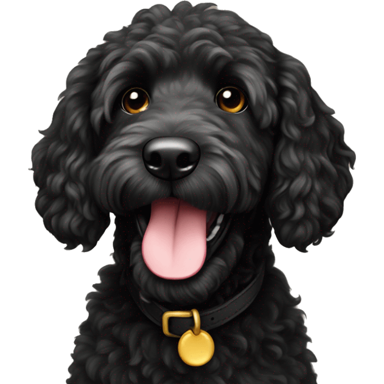 Medium size black golden doodle  emoji