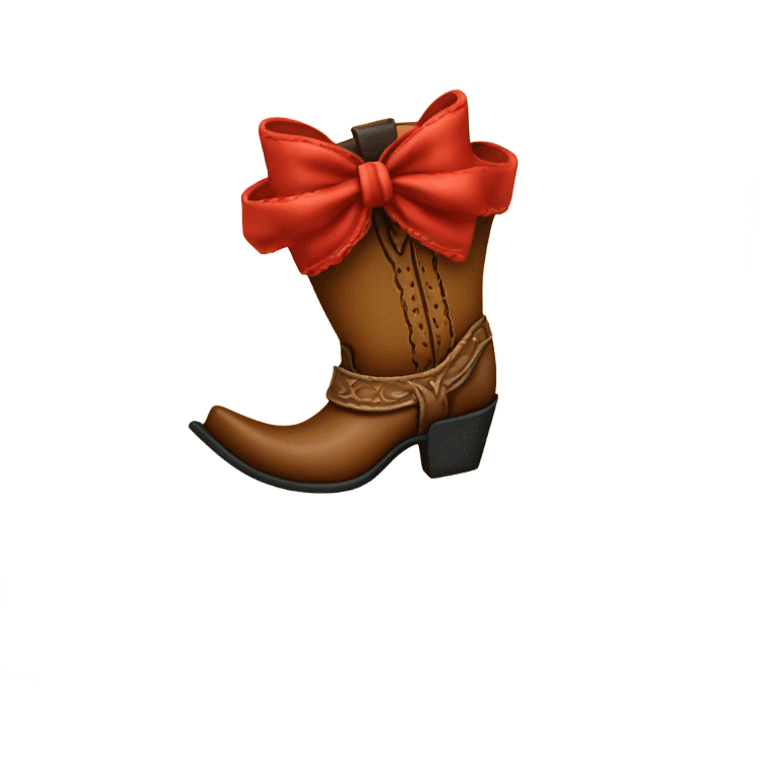 Bow cowboy boot emoji