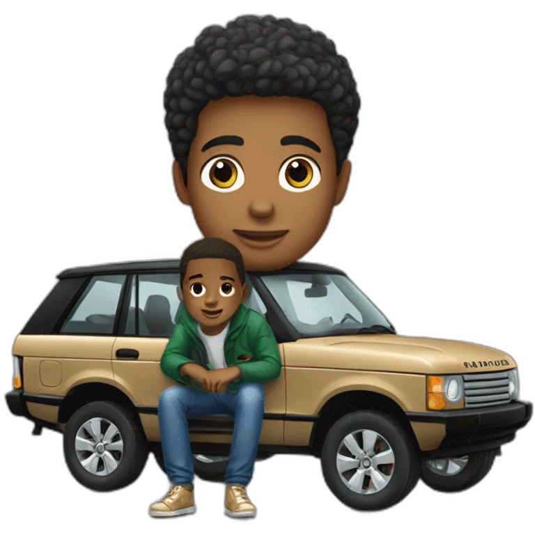  Boy sat on Range rover  emoji