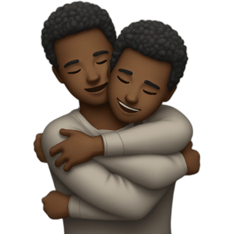 Black men hugging emoji