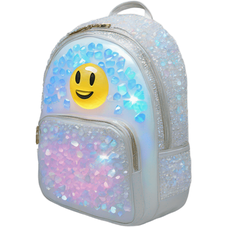 opal Crystal rhinestone covered backpack emoji