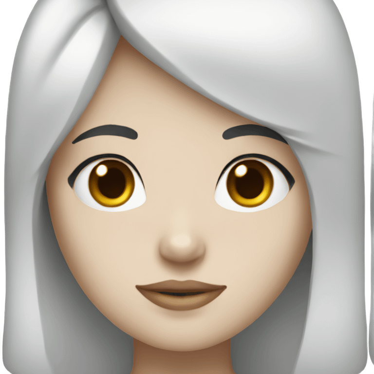 Girl with black hair and white skin  emoji