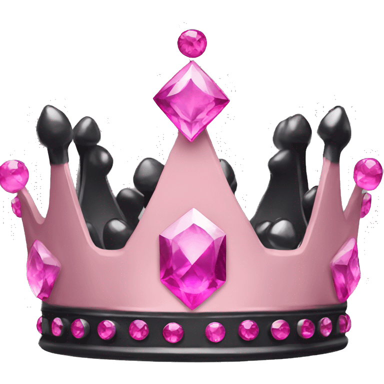 black crown with pink crystals emoji