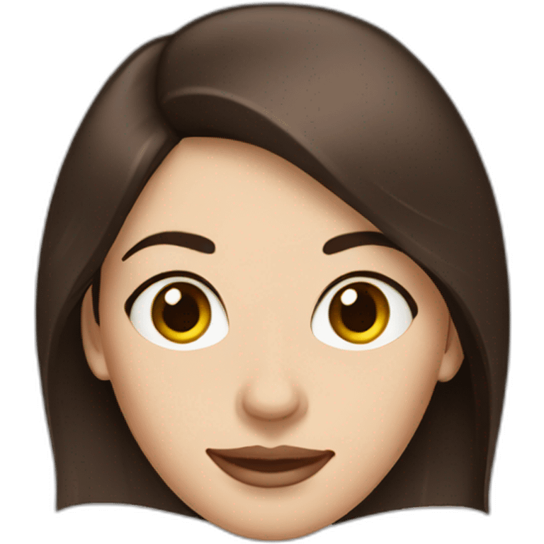 Brunette woman with brown eyes similar to Anne Hathaway with a laptop emoji