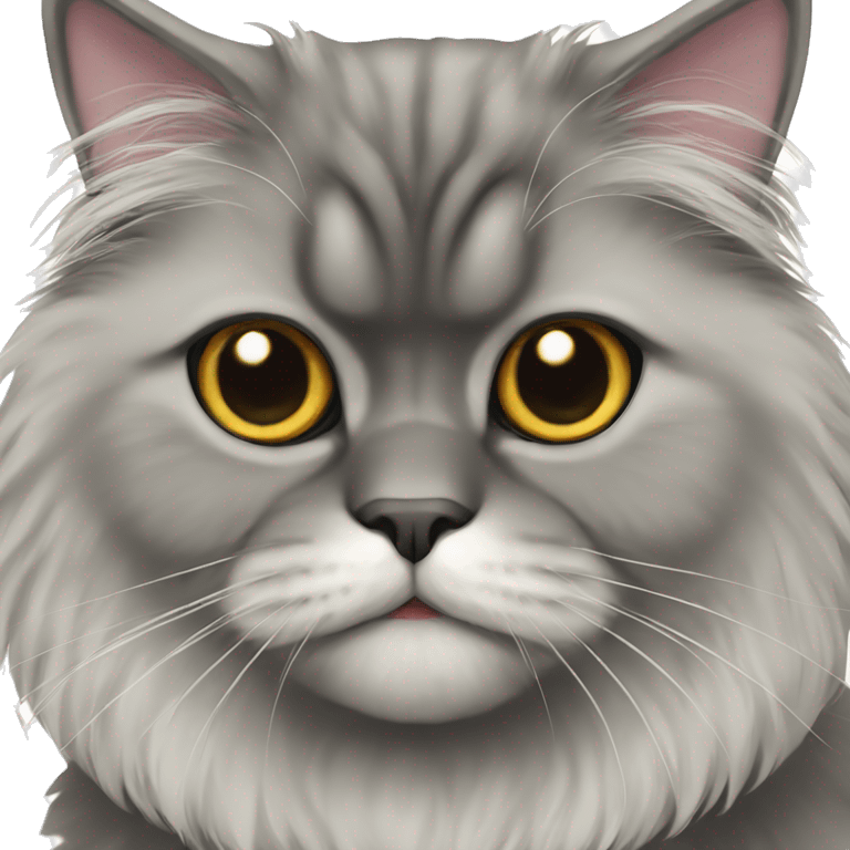 Persian cat black  emoji