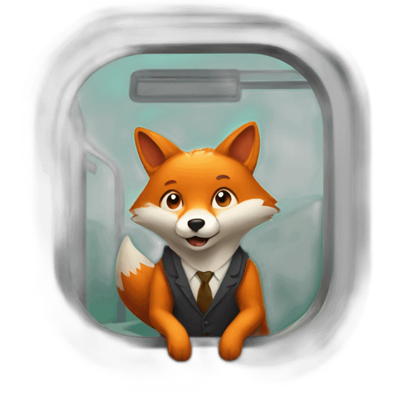 fox in train emoji