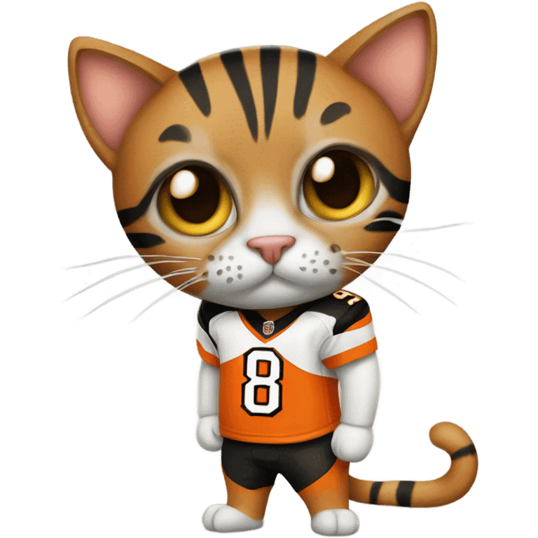 Cat wearing bengals jersey emoji