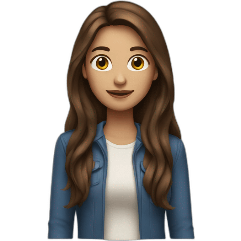 woman with long brown hair emoji