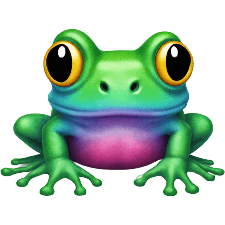 Tie dye frog emoji