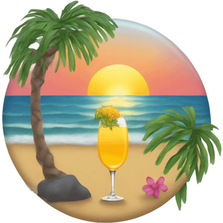 Sunset mimosa by the ocean  emoji