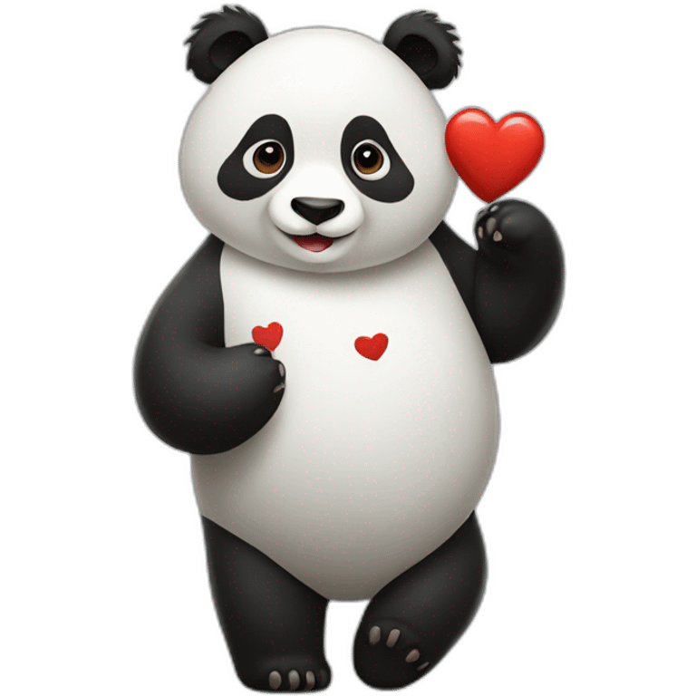 panda with heart emoji